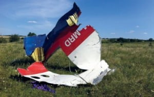 Une partie du revêtement de l’arrière du fuselage du 777 de Malaysia Airlines © Dutch Safety Board