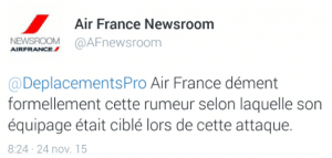 Tweet Air France © Air France