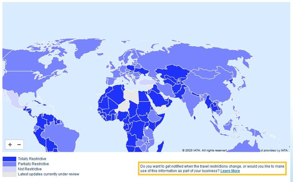 Carte interactive IATA